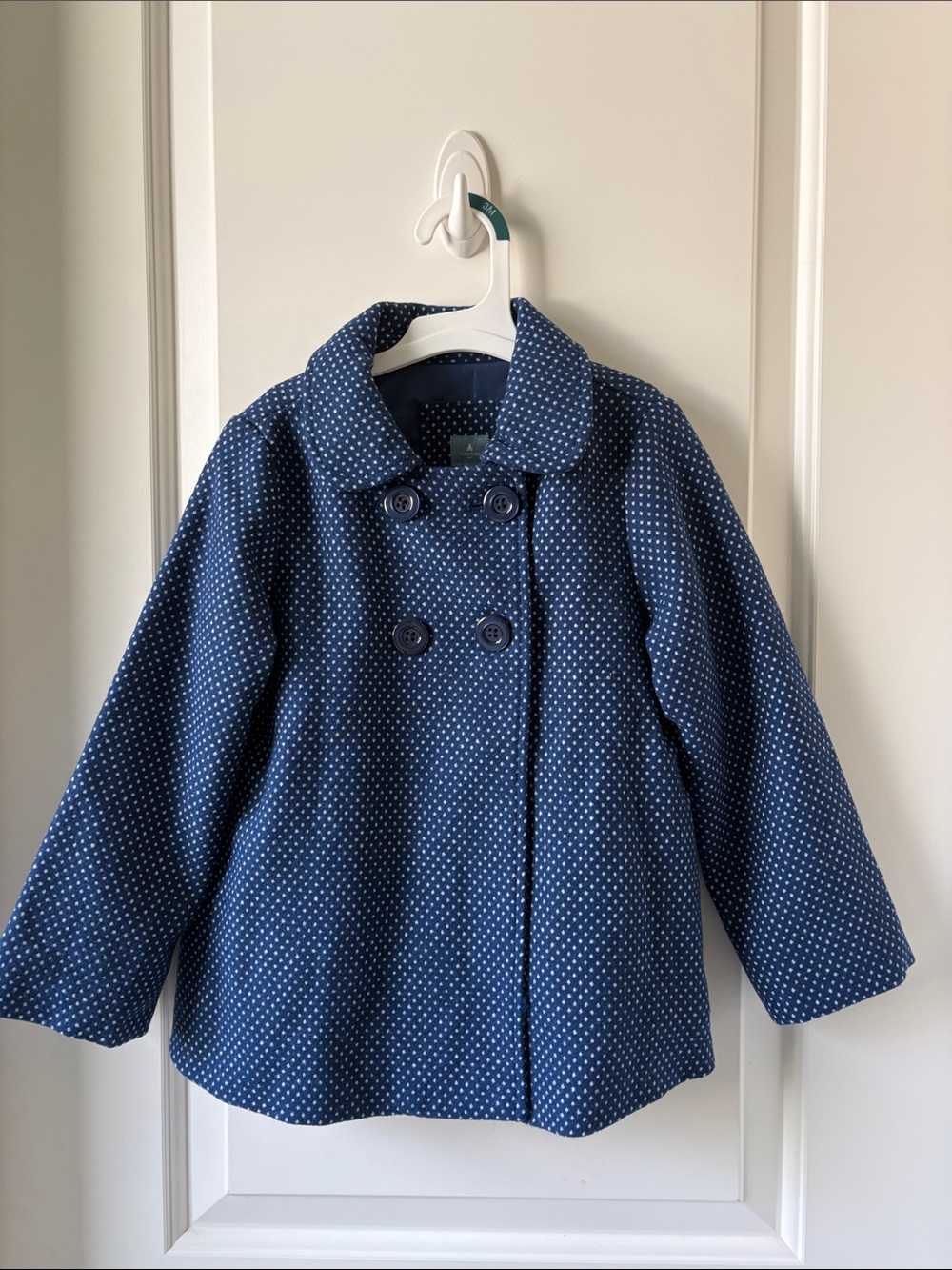 GAP Navy Polka Dot Double-Breasted Peacoat for Kids